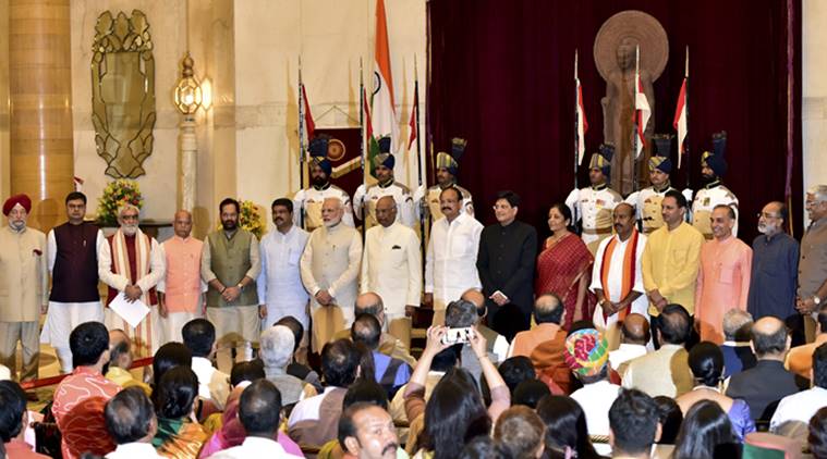Cabinet reshuffle, Narendra Modi Cabinet, Defence ministry, Piyush Goyal, Modi new Cabinet, Cabinet expansion, Hardeep Puri, Kannanthanam Alphons, Railway ministry, India news, Indian Express