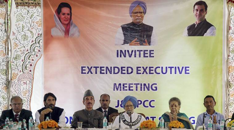 Manmohan Singh, Congress Planning and Policy group, Manmohan Singh Kashmir visit, Kashmir unrest, Kashmir, Jammu & Kashmir Congress, Congress Omar Abdullah, Development of Kashmir, India News, Indian Express