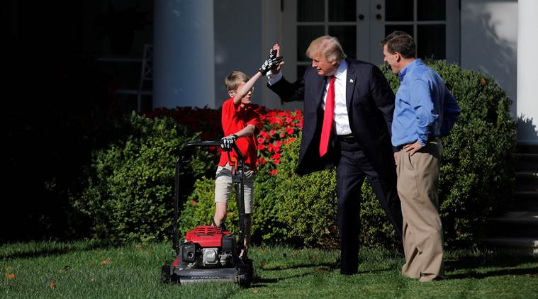 Donald Trump, Rose Garden lawn, White House, Virginia boy, Frank Giaccio, Washington,