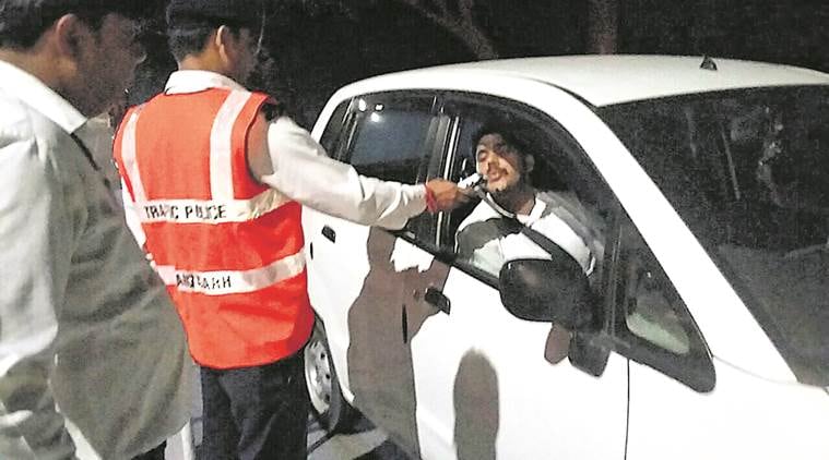Chandigarh drunk driving, Chandigarh traffic police, Chandigarh Traffic, Chandigarh news, Indian Express News 