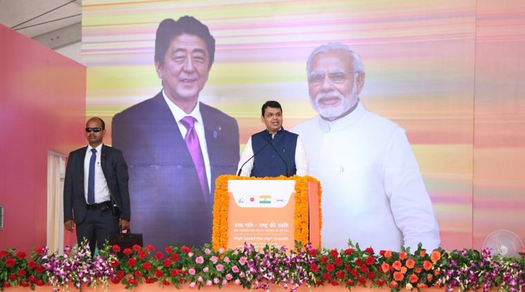 Bullet Train, IFSC, Mumbai bullet train, Devendra Fadnavis bullet train, Bullet train land, Mumbai news, Indian Express