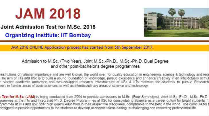 Image result for IIT JAM 2018: Application process begins, know exam dates, eligibility, syllabus