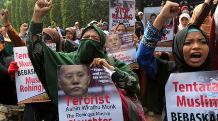 Indonesian Muslims protest Rohingya persecution in Myanmar