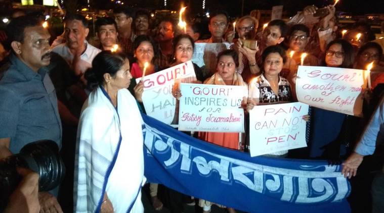 gauri lankesh, gauri lankesh murder, gauri lankesh shot, gauri lankesh killed, journalist killed, gauri lankesh protests, 