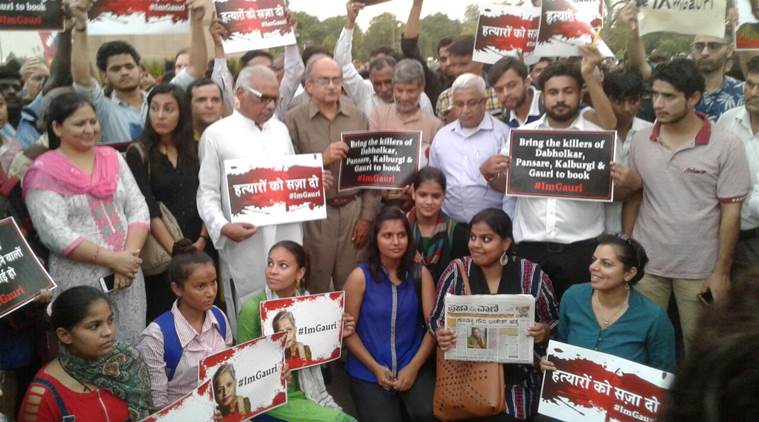 gauri lankesh, gauri lankesh murder, gauri lankesh shot, gauri lankesh killed, journalist killed, gauri lankesh protests, 