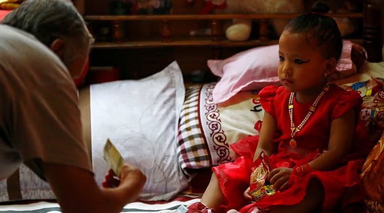 Living goddess, nepal living goddess, nepal goddess, trishna shakya, nepal three year old, living goddess kumari, nepal, nepal news