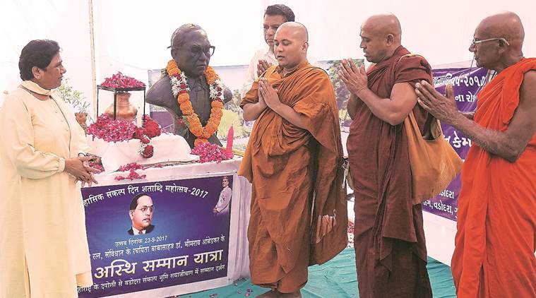 mayawati, br ambedkar, pm modi, dalits, bsp, mayawati rally gujarat, vadodara bsp rally, gujarat assembly polls 2018, indian express