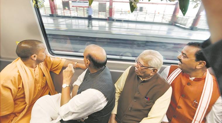 Lucknow metro, Yogi Adiityanath, Rajnath Singh, UP Politics, UP, India news, Indian Express