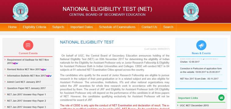 ugc net, cbsenet.nic.in, cbse, ugc, ugc net 2017, ugc net apply online, net 2017, cbse net online, ugc net application form 2017, ugc net last date, education news, indian express