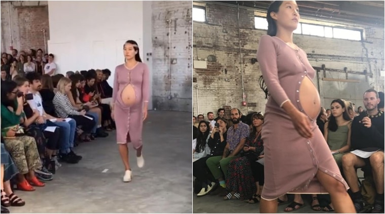 new york fashion week, pregnant models, pregnant models in india, pregnant models walking the ramp, indian express, indian express news