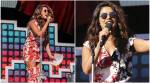 Priyanka Chopra pulls off the sassy '60s in this floral Fausto Puglisi dress at the Global Citizen Festival