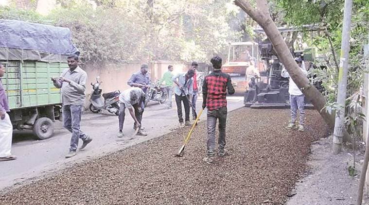 plastic road construction, plastic in road construction, plastic road pmc, small roads plastic road construction, road constructing plastic, indian express news