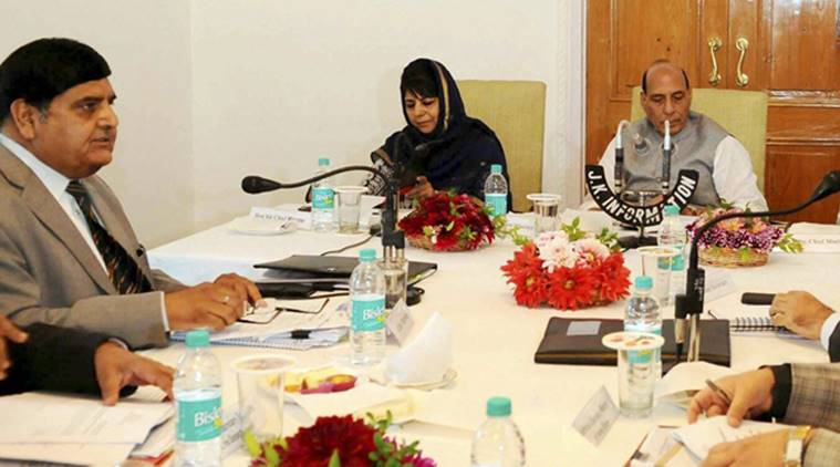 Rajnath Singh, Rajnath Kashmir visit, Rajnath J&K, Congress, Mehbooba Mufti, Kashmir unrest, India news, Indian Express