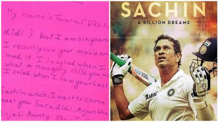 A six-year-old kid loves Sachin: A Billion Dreams, writes sweet note to Sachin Tendulkar