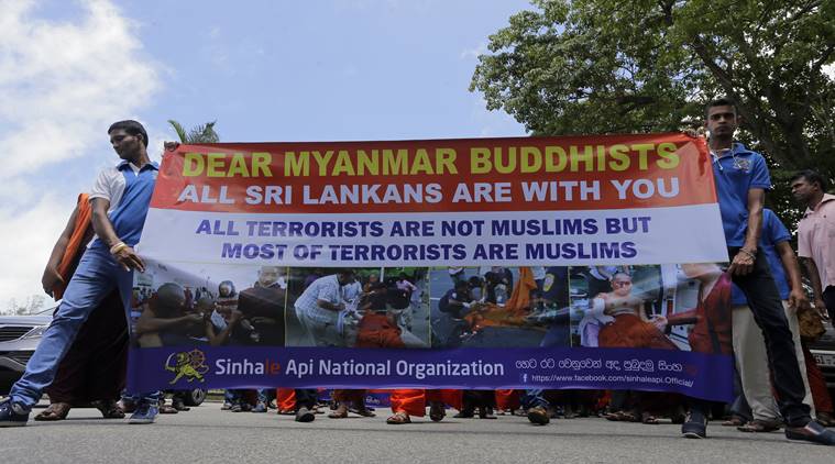 Colombo, Sri Lanka Rohingya protests, Rohingya refugees in Sri Lanka, Rohingya Muslims, Buddhist protests, Muslim ethnic cleansing, World news, Indian Express