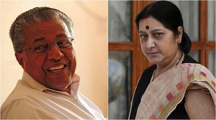 Pinarayi Vijayan, Sushma Swaraj, Kerala, kerala CM, EAM, Pinarayi Vijayan Sushma Swaraj, Pinarayi Vijayan letter, Indian prisoners,