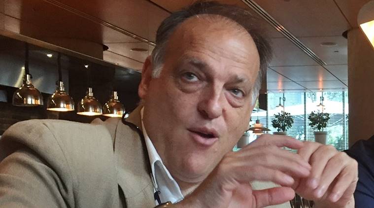 La Liga president Javier Tebas, javier tebas, la liga, psg, paris saint germain, neymar, manchester city, football, sports news, indian express