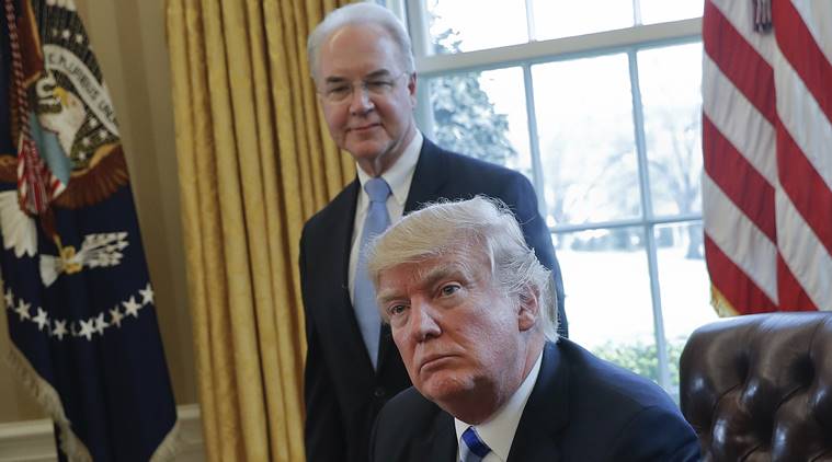 Tom Price, US Health Secretary Tom Price, Donald Trump, Tom Price private jet travel, USA News, World News, Indian Express News 