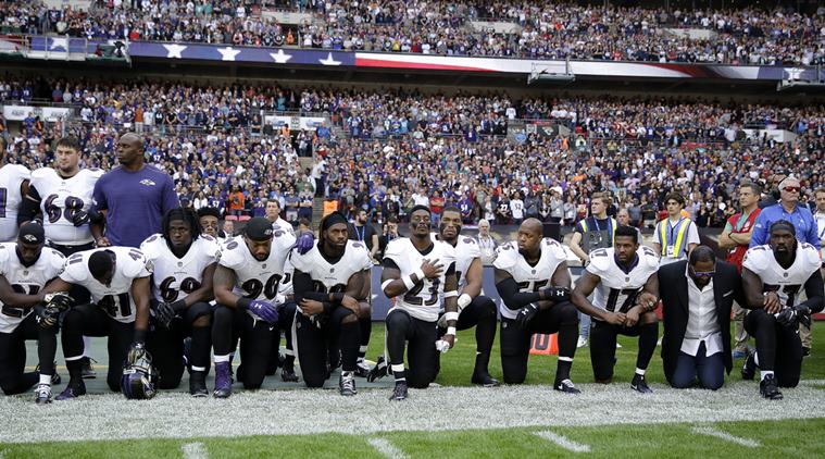 NFL Players national anthem, NFL Players take a knee, Taking a knee, US National Anthem, Donald Trump, USA News, Indian Express News 