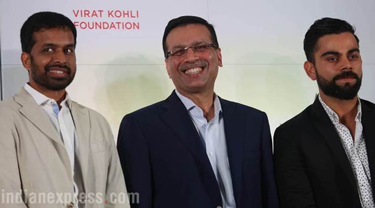 Virat Kohli, Kohli, Virat Kohli India, Sanjiv Goenka, Virat Kohli foundation, Pullela Gopichand, Gopichand, Cricket news, Cricket, Indian Express