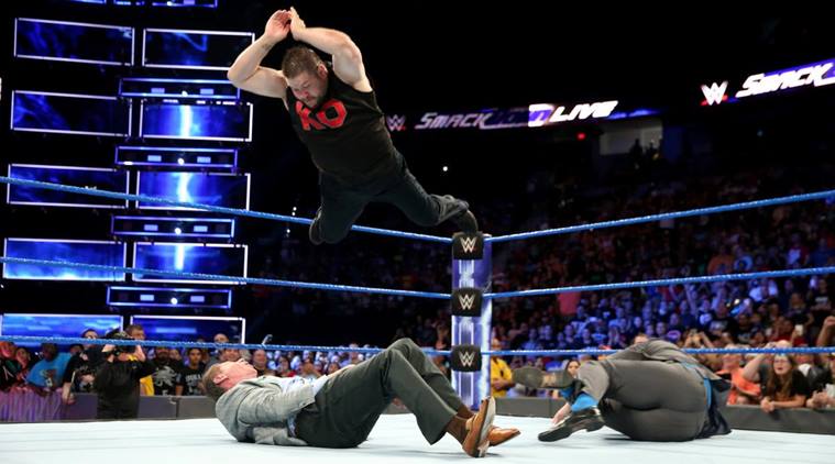 wwe smackdown, wwe smackdown results, kevin owens vs shane mcmahon, vince mcmahon, wwe photos, wwe videos, sports news, indian express