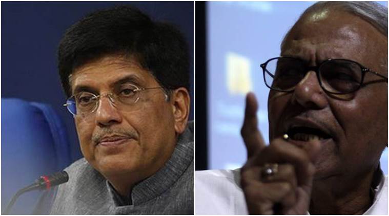 Yashwant Singh on Indian economy, Yashwant Singh on BJP led governmt, Yashwant Singh attack on BJP, Yashwant Singh and BJP, Piyush Goyal news, Piyush Goyal and Yashwant Singh, Rajnath Singh and Yashwant Singh, BJP news, India news, Natinal news
