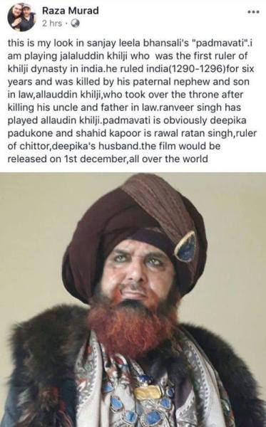 raza murad, padmavati, raza murad padmavati, raza murad look padmavati, padmavati cast images 