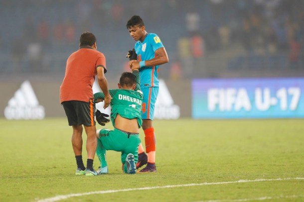fifa u-17 world cup, u-17 world cup, india vs ghana, ind v gha, dheeraj singh, amarjit singh, eric Ayiah, football, sports, indian express