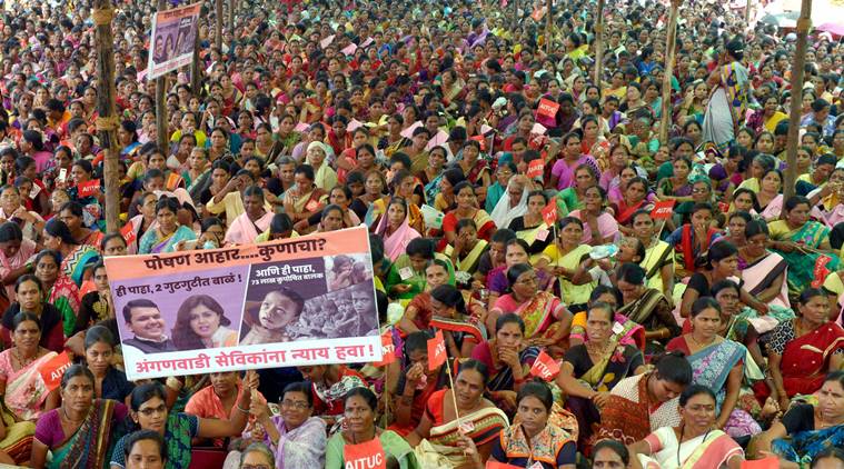 anganwadi workers, anganwadi protests, anganwadi honarium, anganwadi jail bharo andolan, maharashtra, maharashtra government,  Dr Babasaheb Ambedkar Udyan, pune 