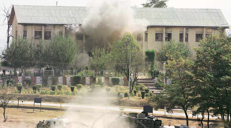 srinagar airport attack, gunbattle srinagar airport, j&k militants, bsf killed srinagar airport, indian army, kashmir unrest, Rajnath Singh, latest news, indian express