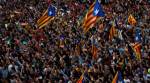 Thousands of independence supporters in Barcelona celebrate