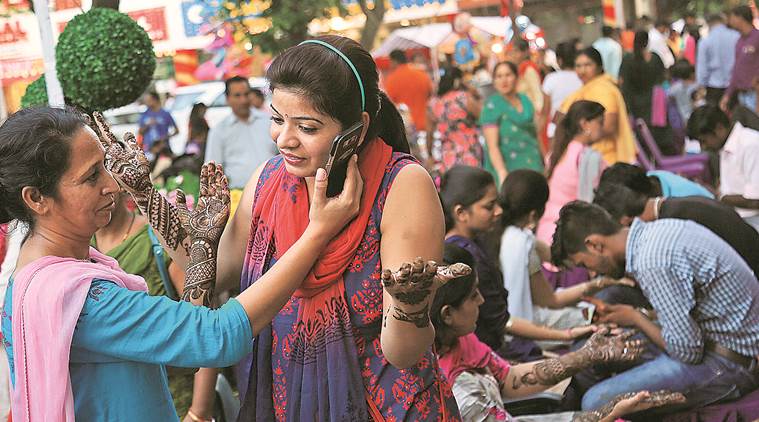 Karvachauth, Mehandi, Chandhigarh markets, markets, shopping, festivals, Indian Festivals, India News, City News, Indian Express