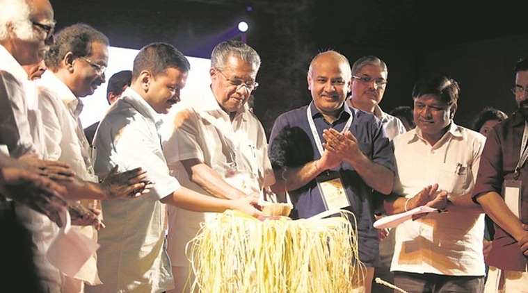 Delhi-Kerala fest, Arvind Kejriwal, Pinarayi Vijayan, Delhi CM Arvind Kejriwal, Kerala CM, Delhi News, Latest Delhi News, Indian Express, Indian Express News