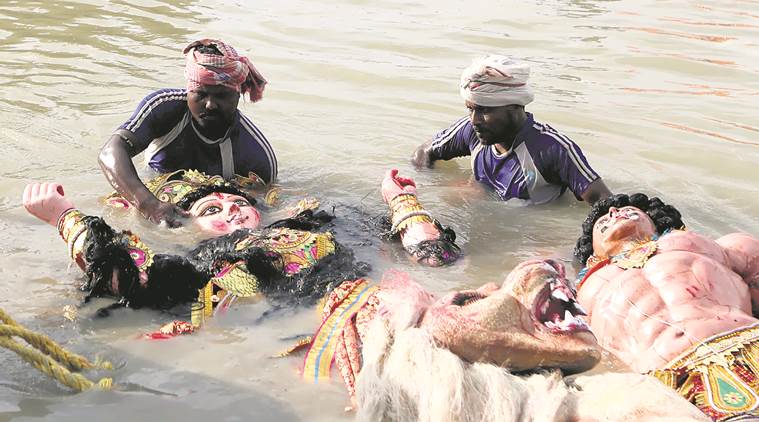 durga puja, durga idol immersion, Durga pujo, Muharram, kolkata news, indian express news