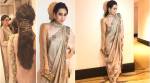 Karisma Kapoor slays in a monotone dove-grey sari and we can't get over it
