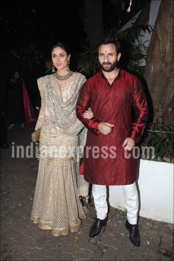saif ali khan, kareena kapoor, saif kareena diwali photos, kareena saif diwali images