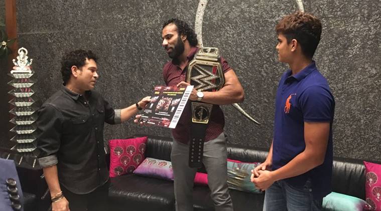 jinder mahal, sachin tendulkar, arjun tendulkar, jinder mahal invites sachin, wwe live, wwe live event, sports news, indian express