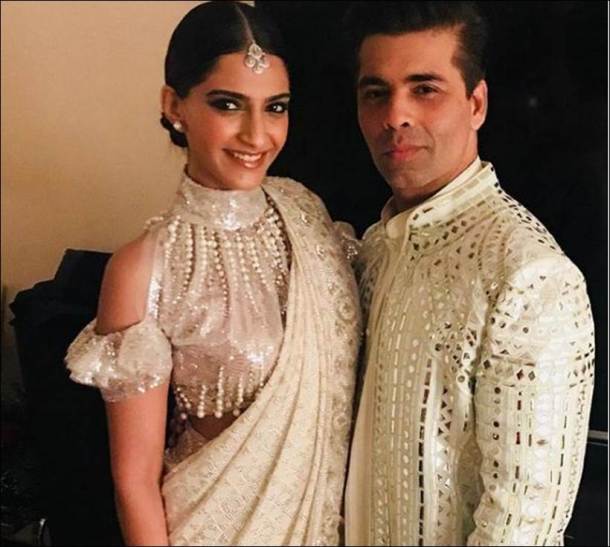 sonam kapoor, karan johar, sonam karan ekta kapoor party