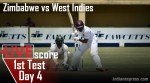 LIVE: Zimbabwe vs West Indies 1st Test Day 4