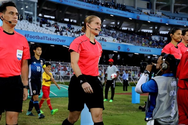 FIFA U-17 World Cup, Esther Staubli, Staubli, female referee, Staubli photos, Japan and New Caledonia, Football photos, Indian Express