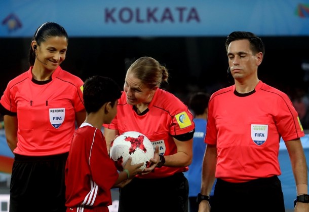 FIFA U-17 World Cup, Esther Staubli, Staubli, female referee, Staubli photos, Japan and New Caledonia, Football photos, Indian Express