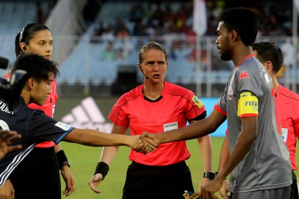 FIFA U-17 World Cup, Esther Staubli, Staubli, female referee, Staubli photos, Japan and New Caledonia, Football photos, Indian Express