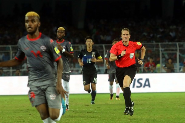 FIFA U-17 World Cup, Esther Staubli, Staubli, female referee, Staubli photos, Japan and New Caledonia, Football photos, Indian Express
