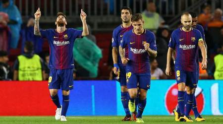 Lionel Messi joins 100-goal club in Europe as Barcelona stroll to victory