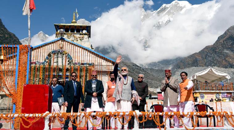 modi kedarpuri, narendra modi kedarnath, pm modi kedarnath shrine, lord shiva cave, uttarakhand meditation cave, indian express