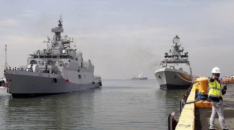  India Japan naval exercise, Indian naval ships, INS Satpura, INS Kadmatt, PASSEX, Japanese defence force, India news, Indian Express