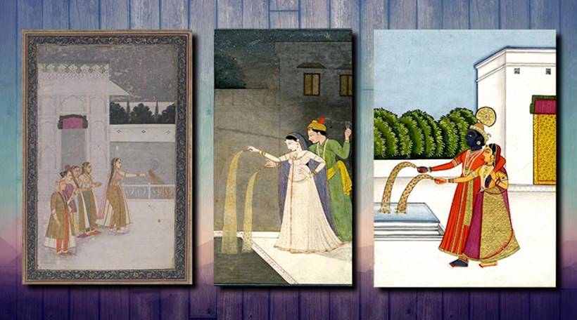 fireworks through paintings, history of fireworks, mughal painting
