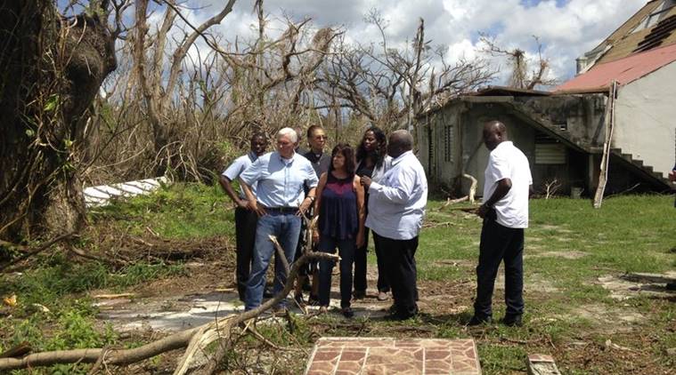 mike pence puerto rico, mike pence visits puerto rico, mike pence hurricane maria stricken, hurricane maria mike pence, indian express news