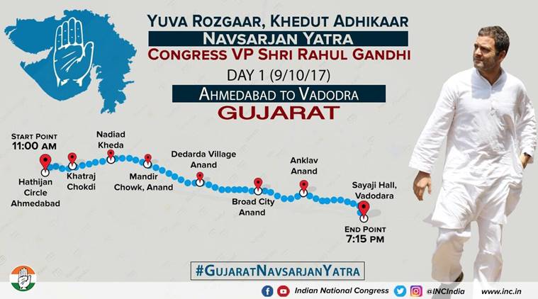 rahul gandhi, rahul gandhi in gujarat, rahul gandhi gujarat visit, rahul gandhi gujarat visit live updates, gujarat elections, gujarat congress, rahul gandhi modi, BJP, narendra modi, congress, rahul in gujarat, latest news, indian express