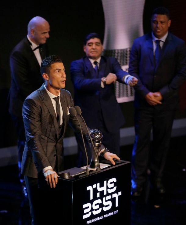 Cristiano Ronaldo, FIFA Best player award, Buffon, Zinedine Zidane, FIFA World XI, FIFA Awards photos, Ronaldo FIFA best player 2017, Football news, indian Express